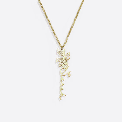 Customized Birth Flower Necklace