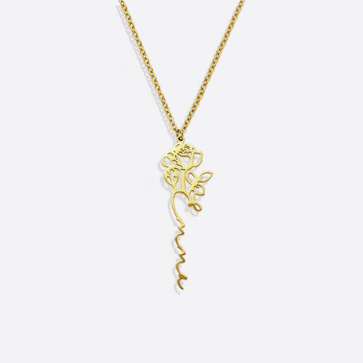 Customized Birth Flower Necklace