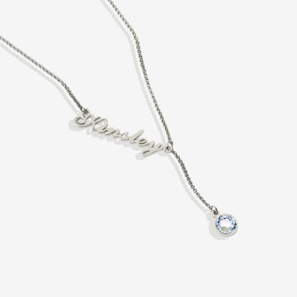 Personalized Birthstone Lariat Necklace