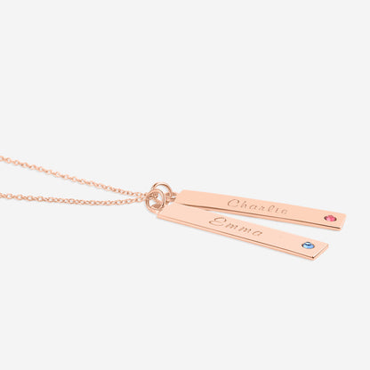 Personalized Birthstone Bar Necklace