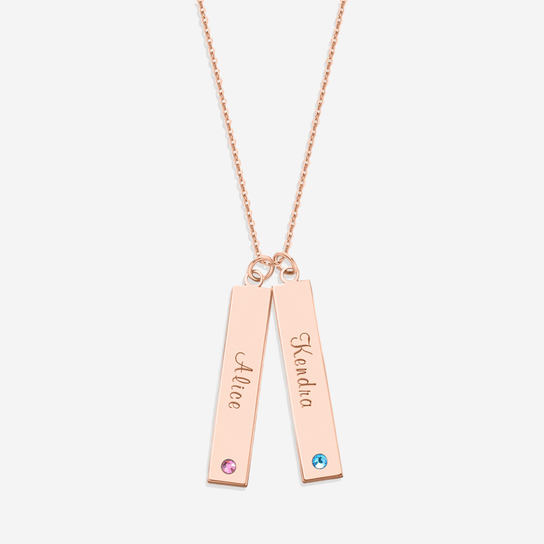 Personalized Birthstone Bar Necklace