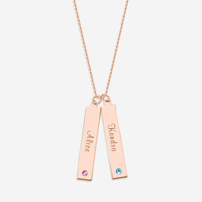 Personalized Birthstone Bar Necklace