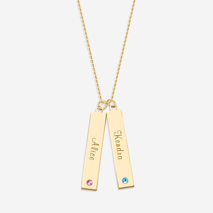 Personalized Birthstone Bar Necklace