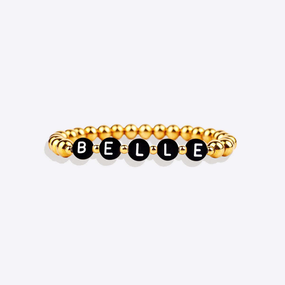 Personalized Gold Beaded Name Bracelet