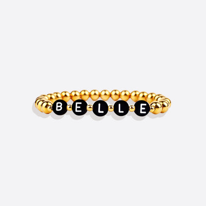 Personalized Gold Beaded Name Bracelet