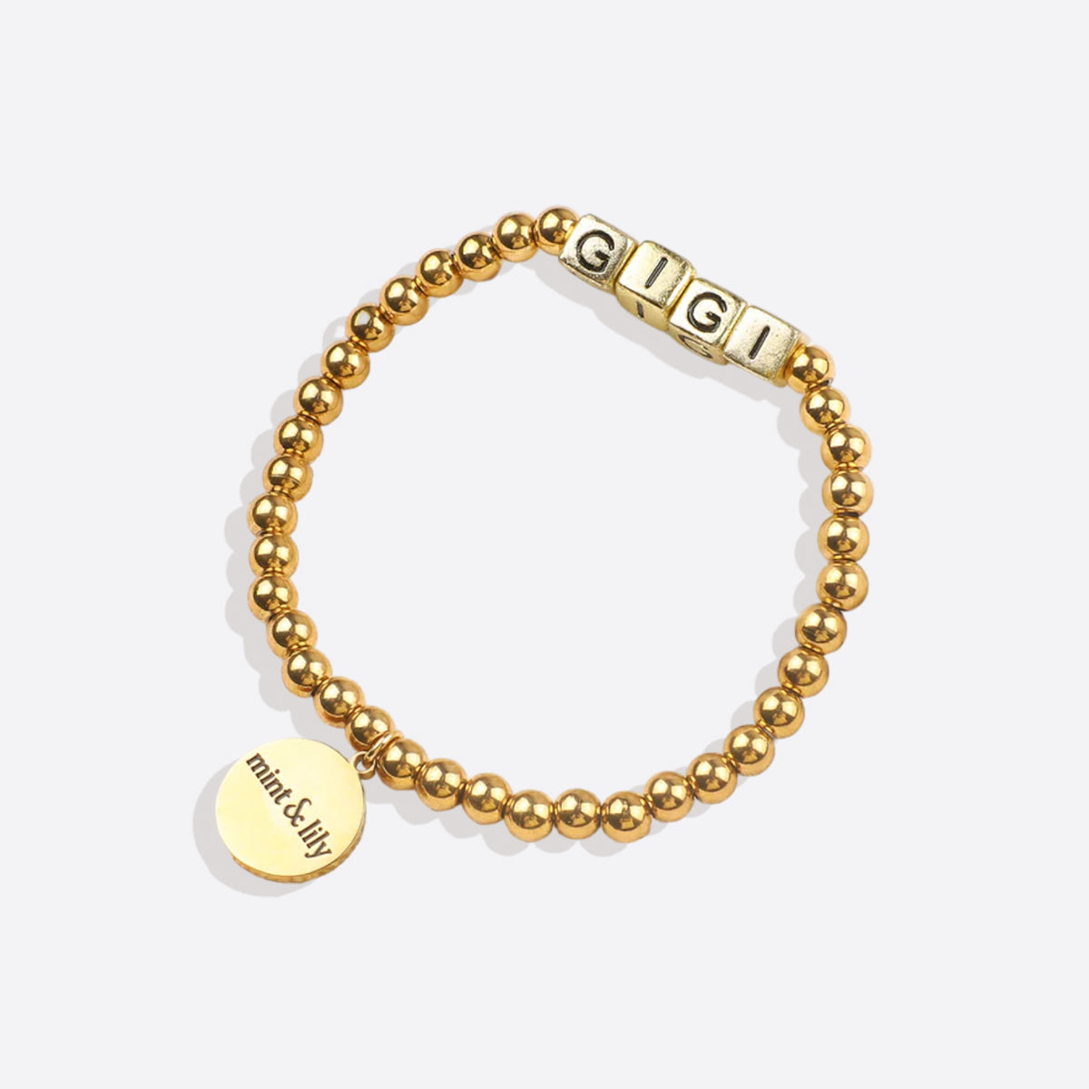 Personalized Waterproof Gold Beaded Bracelet