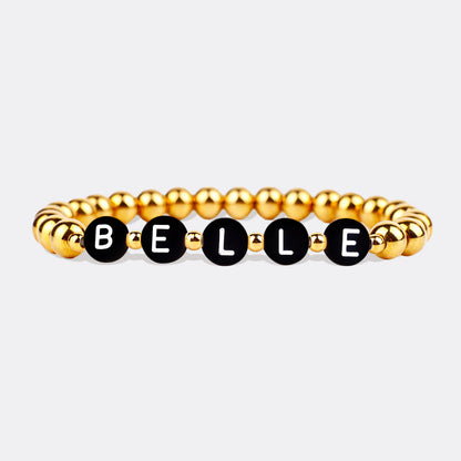 Personalized Gold Beaded Name Bracelet