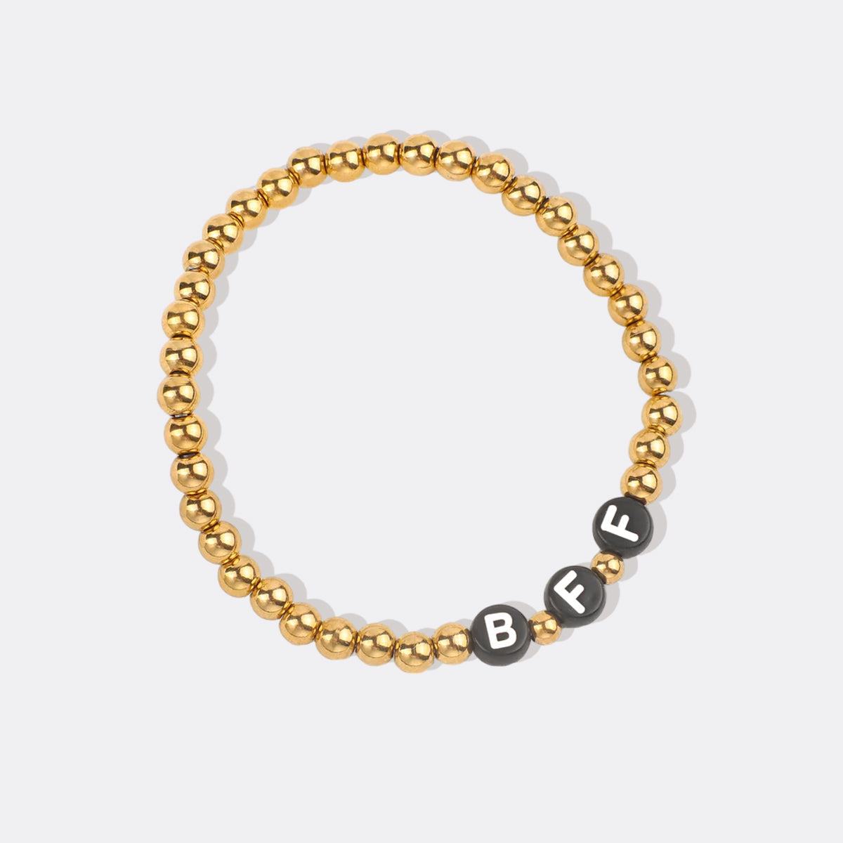 Personalized Gold Beaded Name Bracelet