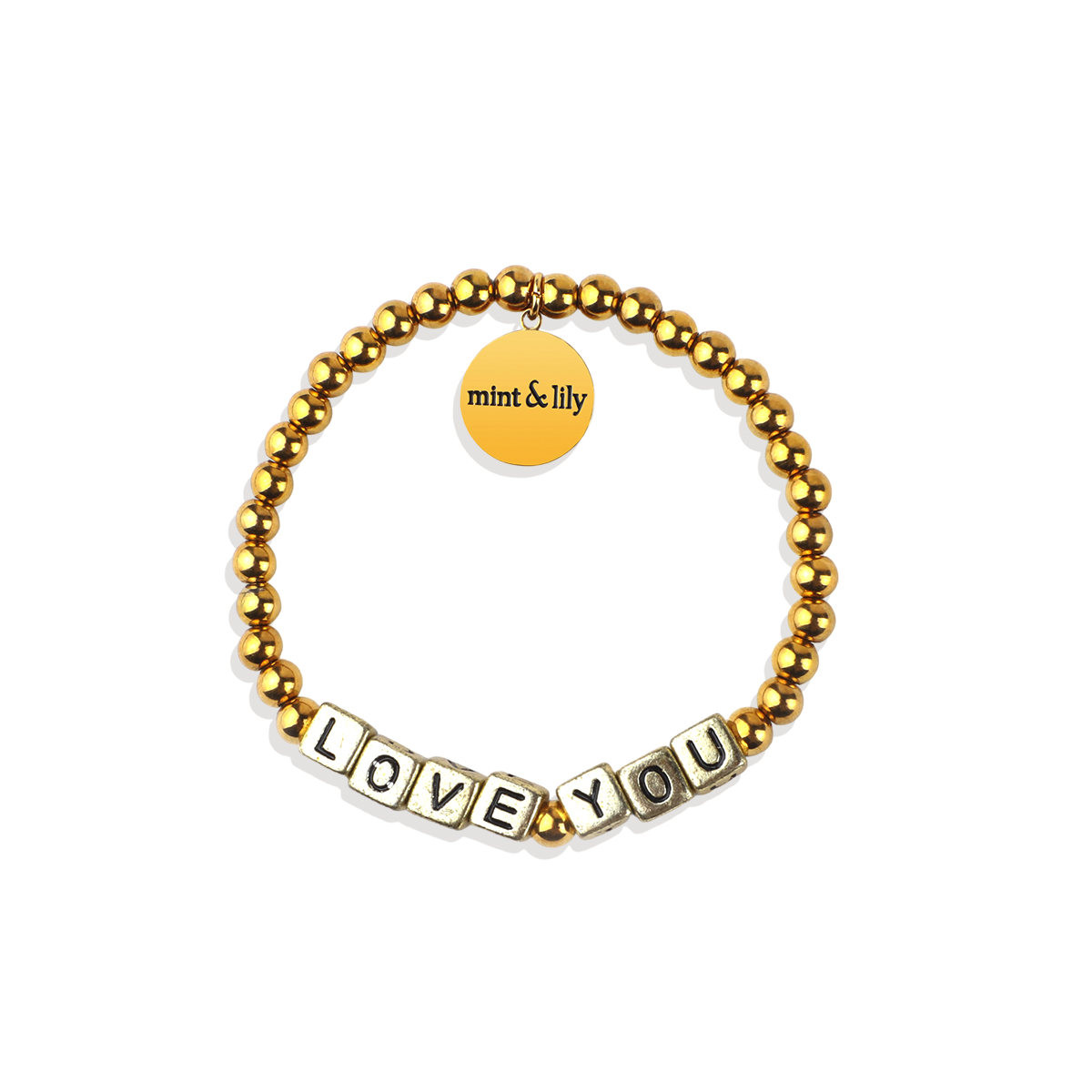 Personalized Waterproof Gold Beaded Bracelet