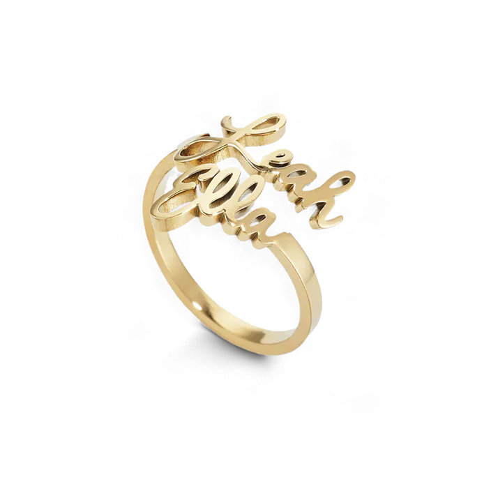 Personalized Double Name Ring