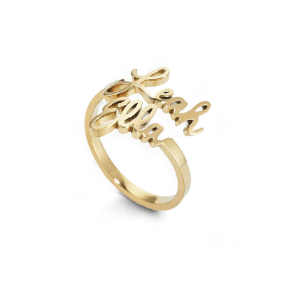 Personalized Double Name Ring