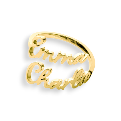 Personalized Double Name Ring