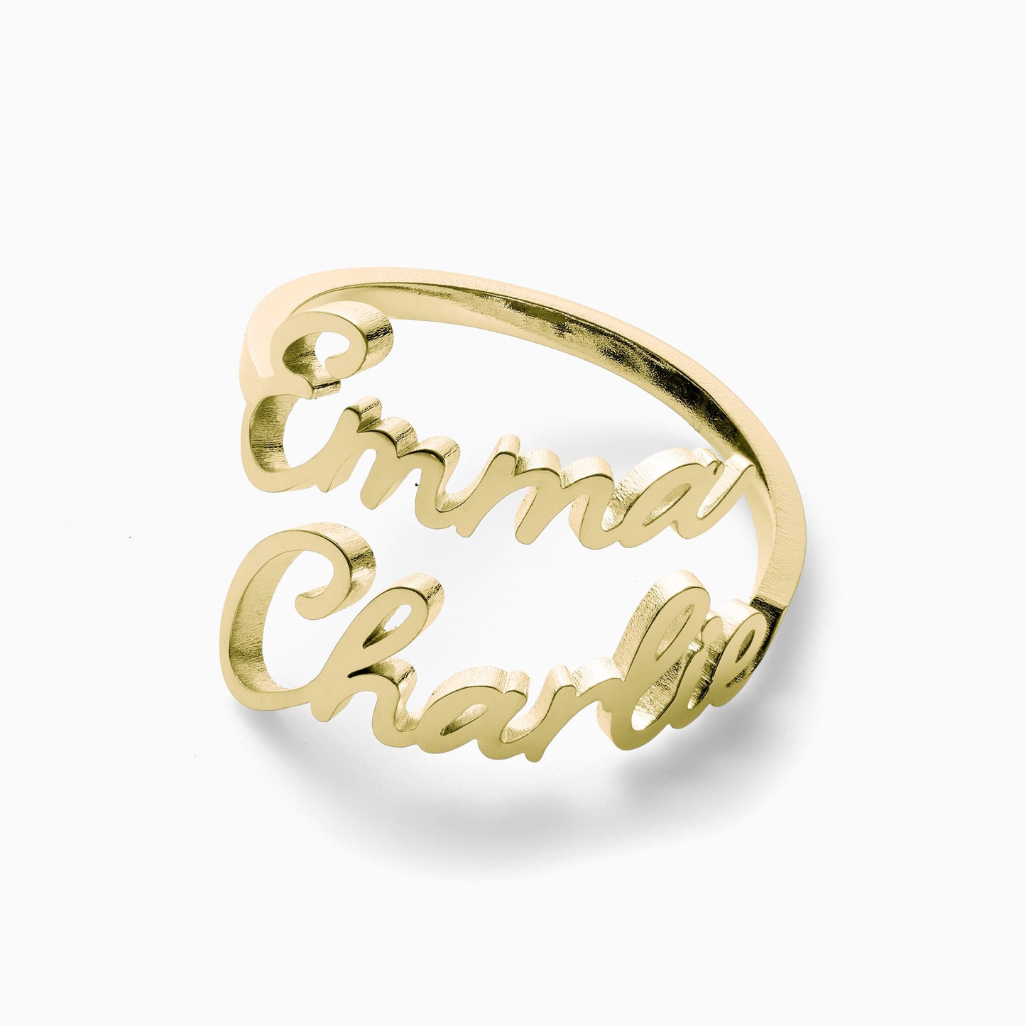 Personalized Double Name Ring