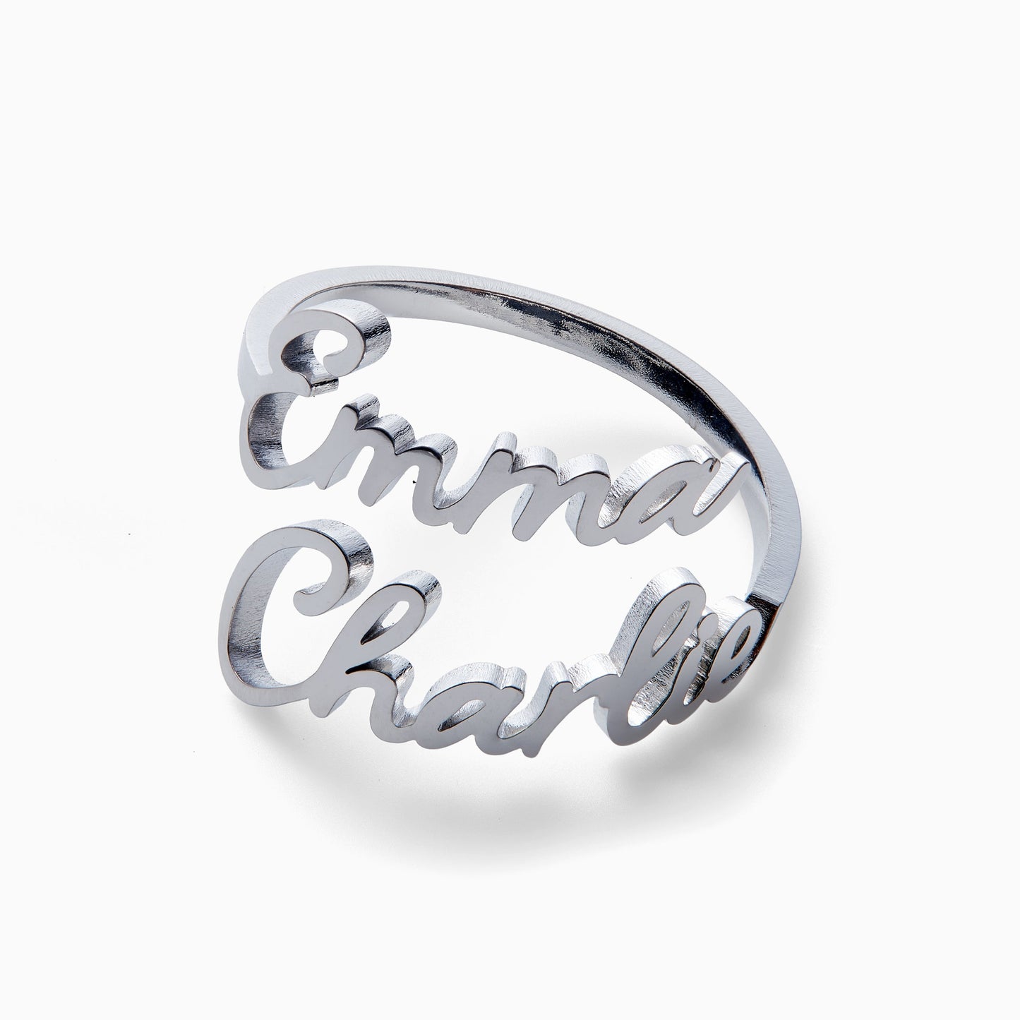 Personalized Double Name Ring