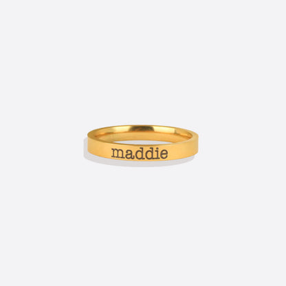 Personalized Stackable Name Ring 3mm Band