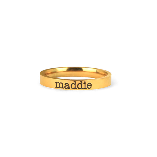 Personalized Stackable Name Ring 3mm Band