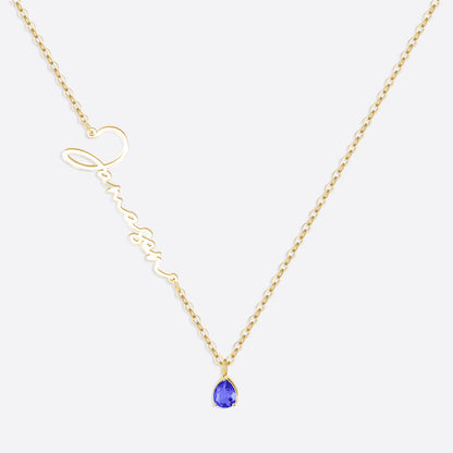 Custom Birthstone Name Necklace