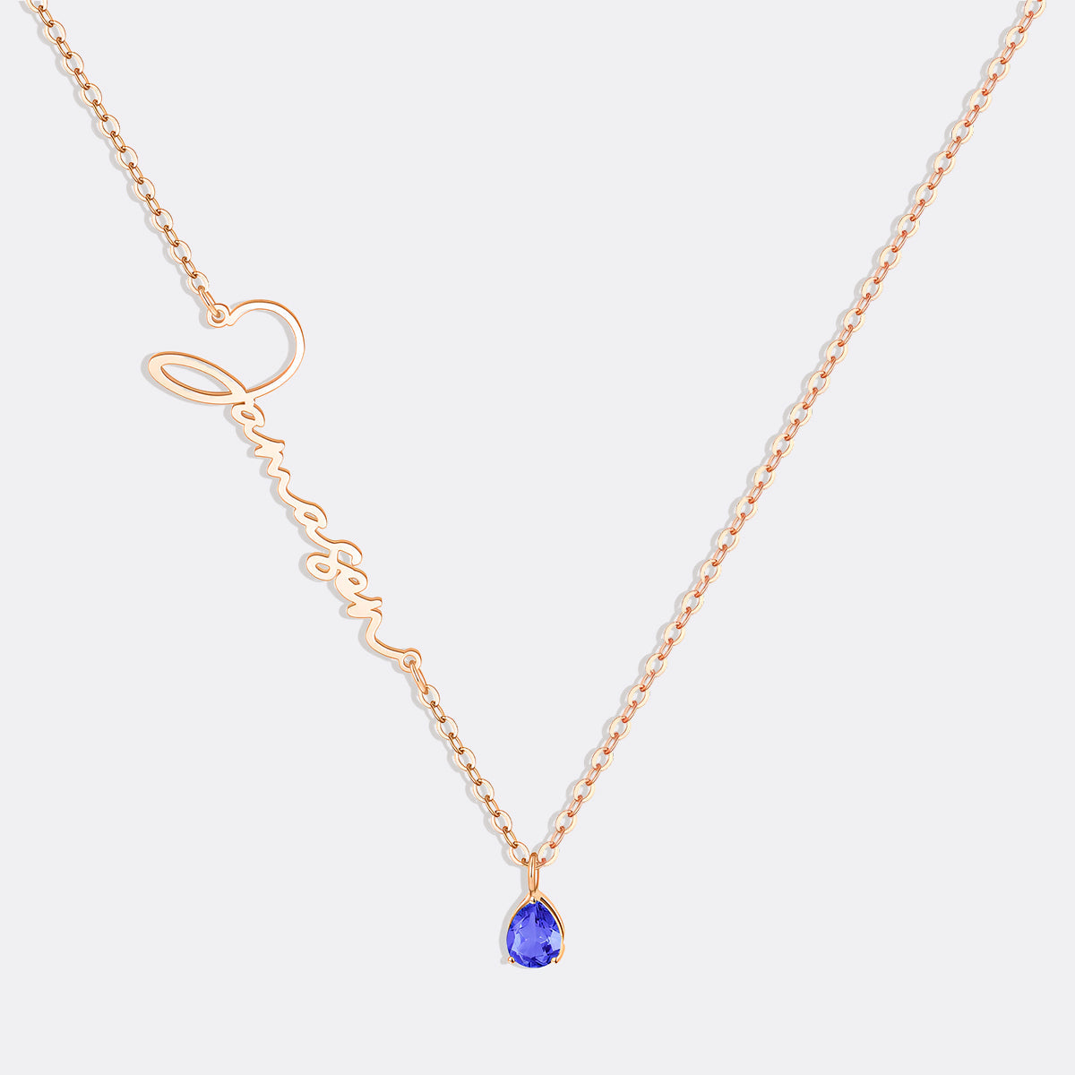 Custom Birthstone Name Necklace