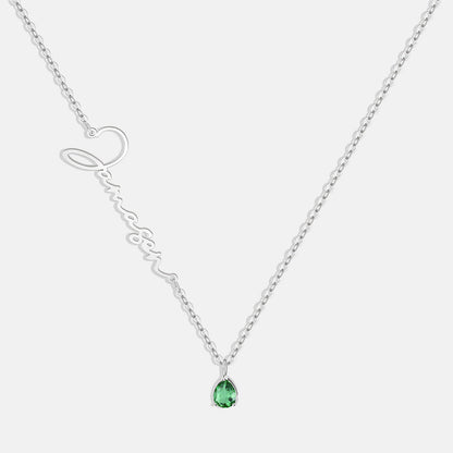 Custom Birthstone Name Necklace