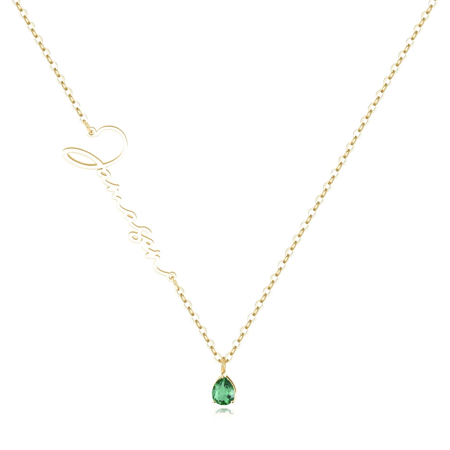 Custom Birthstone Name Necklace