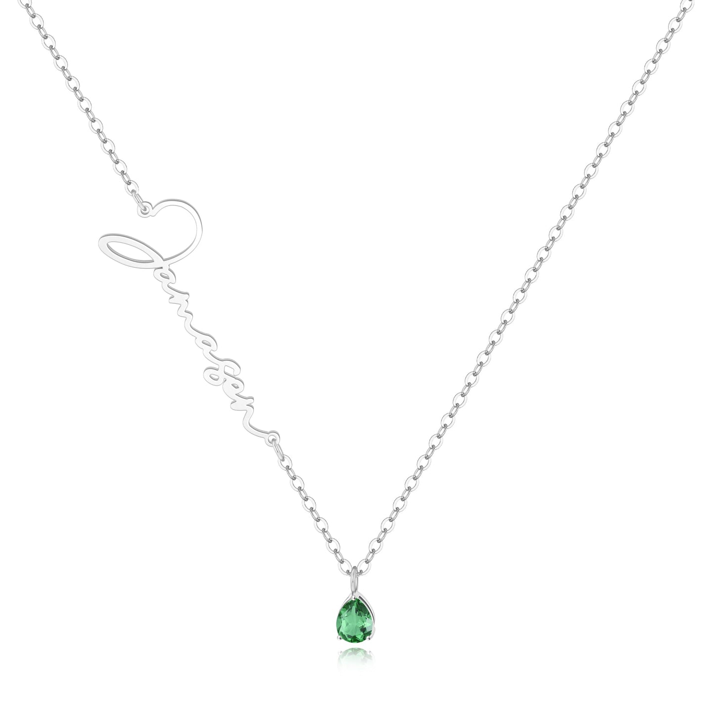 Custom Birthstone Name Necklace