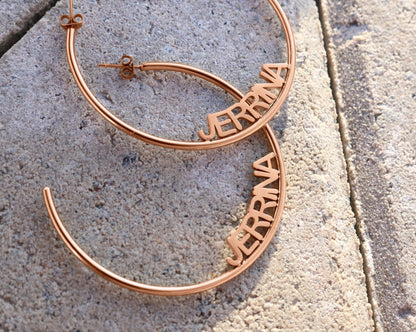 Custom Name Hoop Earrings