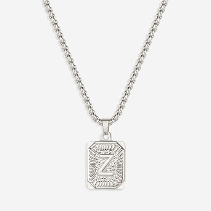 Personalized Initial Card Pendant Necklace