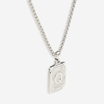 Personalized Initial Card Pendant Necklace