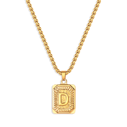 Personalized Initial Card Pendant Necklace