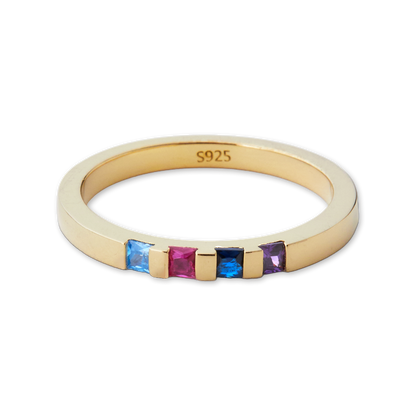 Personalized Birthstone Band Ring