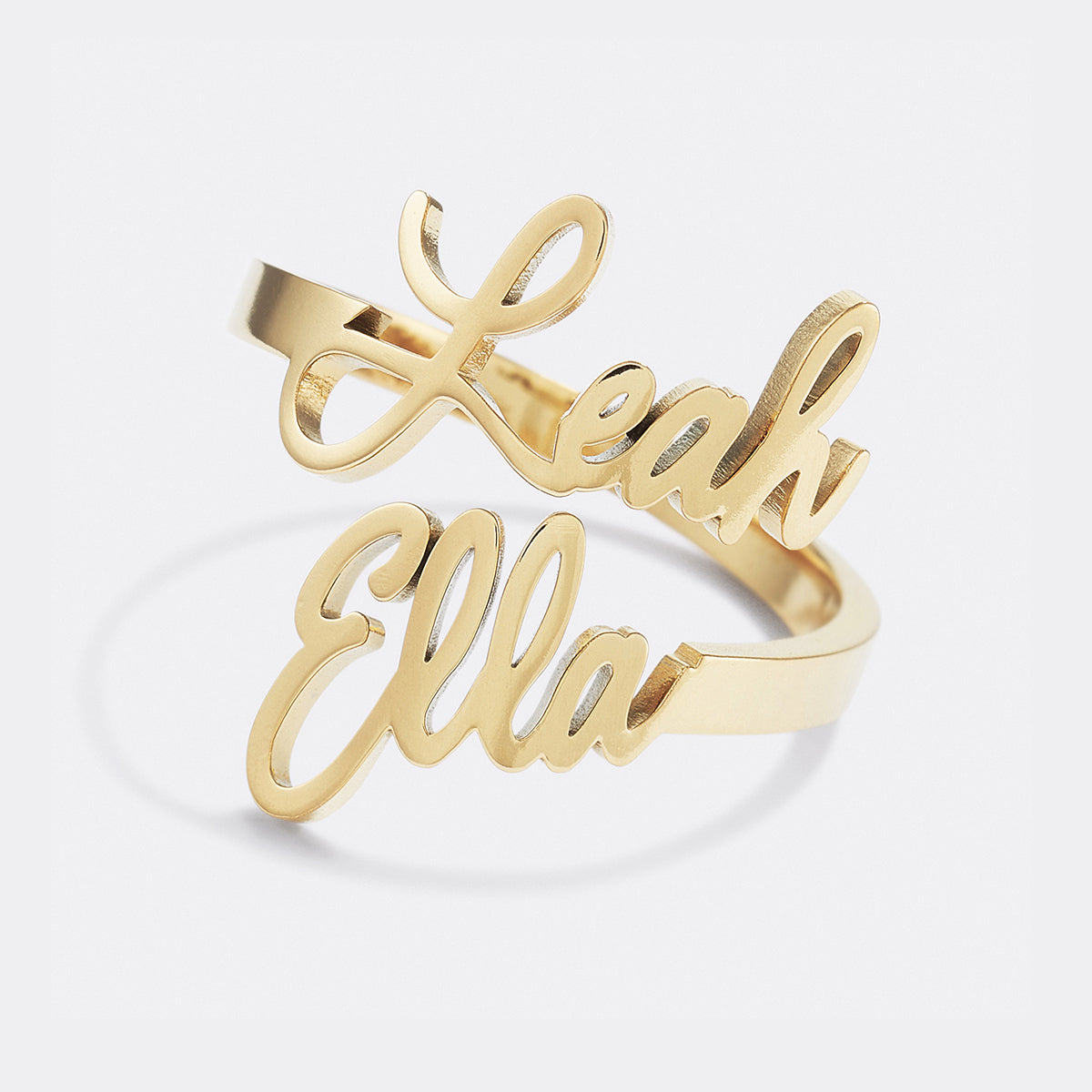 Personalized Double Name Ring