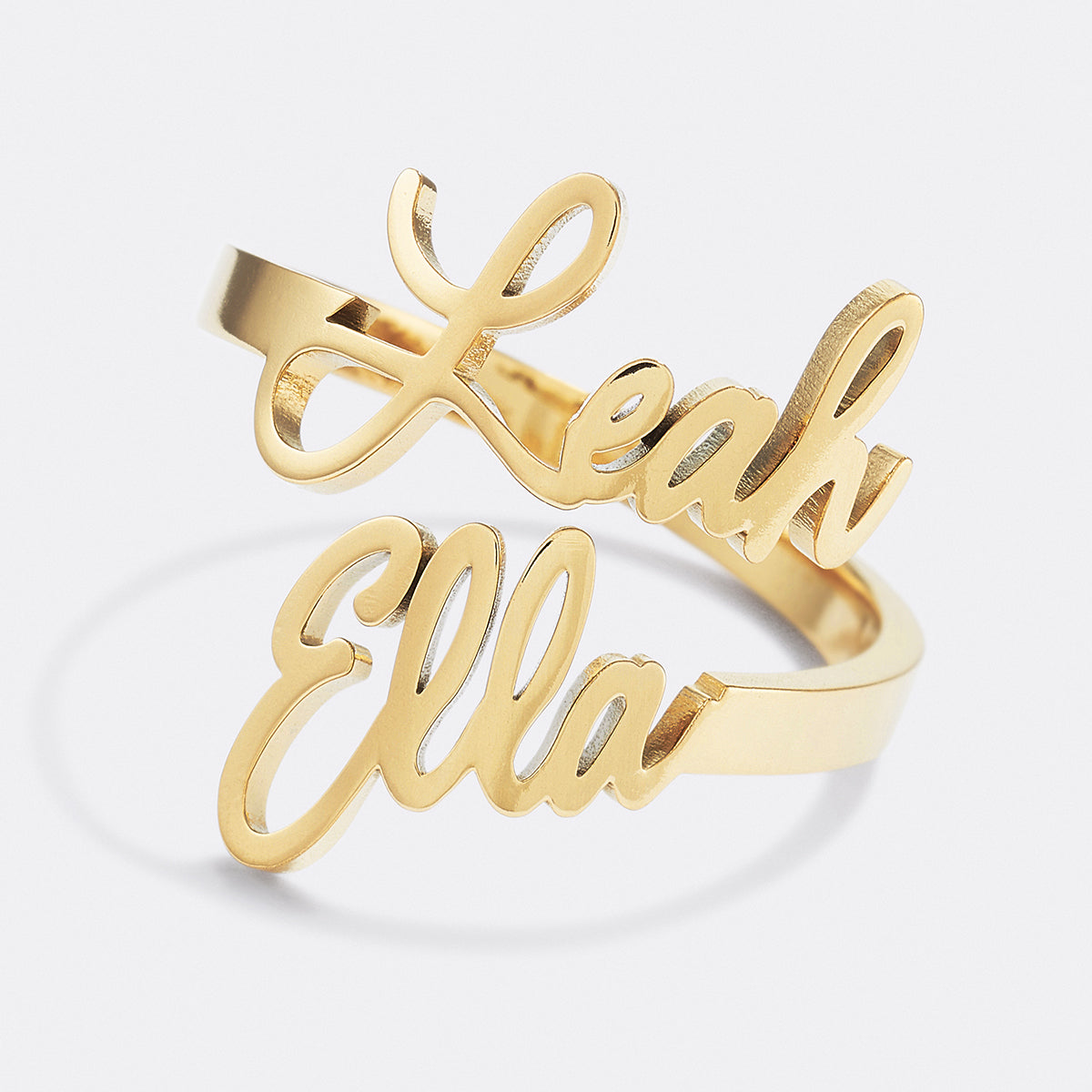 Personalized Double Name Ring