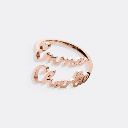 Personalized Double Name Ring