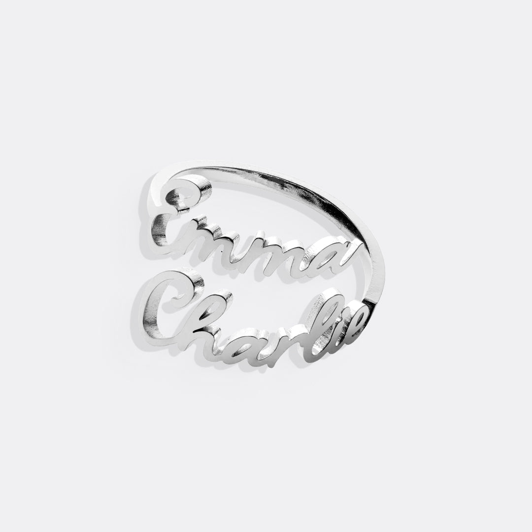 Personalized Double Name Ring