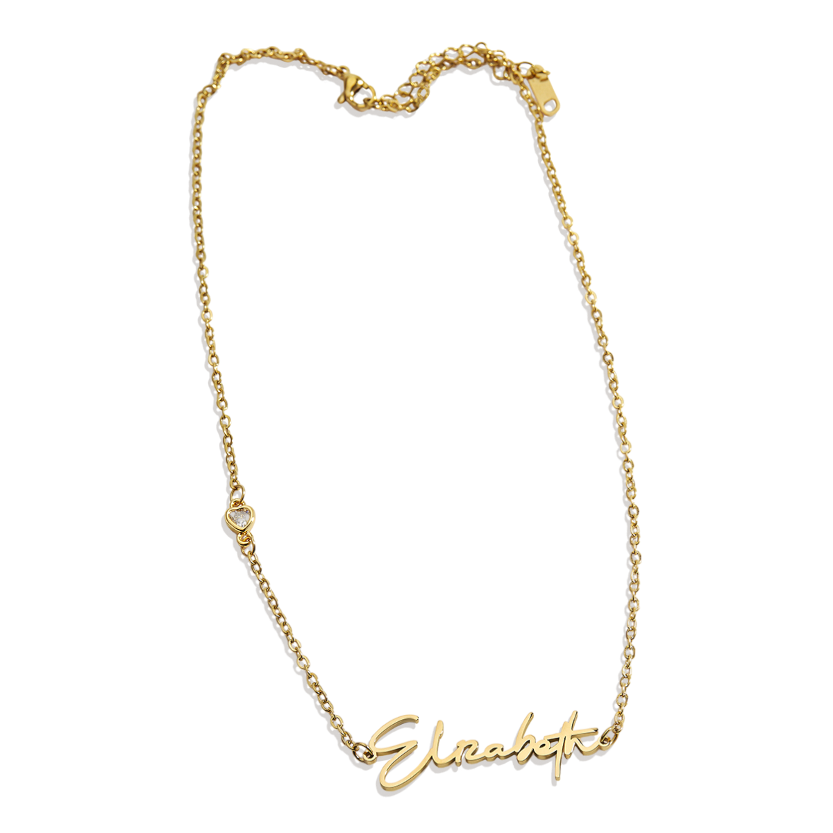 Personalized Name Necklace with Heart Accent