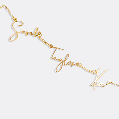 Triple Name Necklace