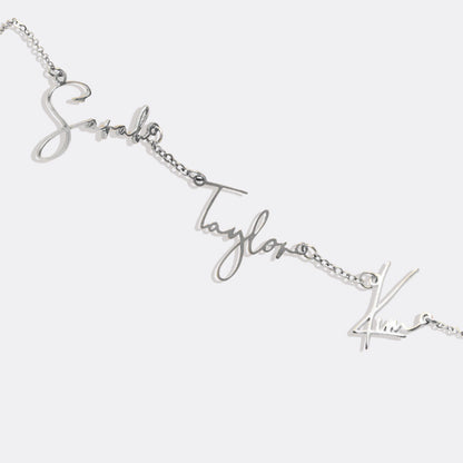 Triple Name Necklace