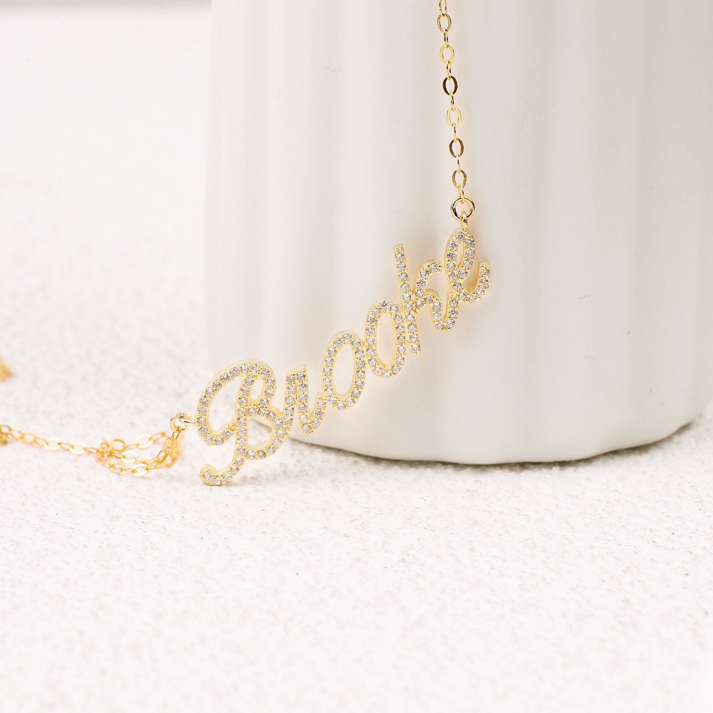 Personalized Pave Script Name Necklace