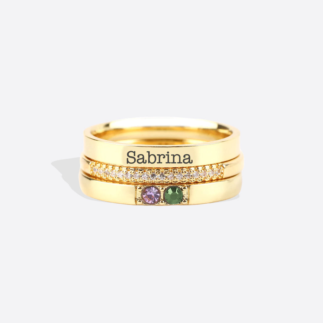 Custom Birthstone Stacking Rings