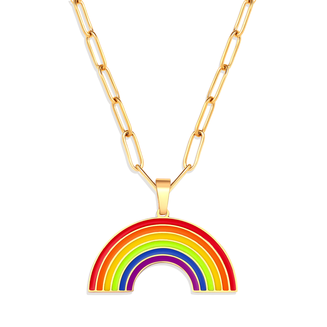 Custom Rainbow Pendant Necklace