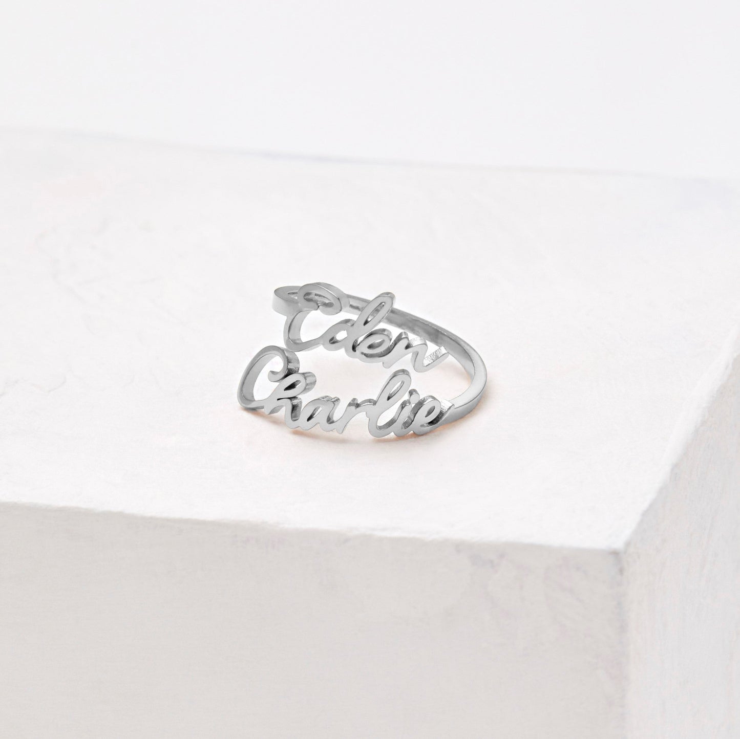 Personalized Double Name Ring