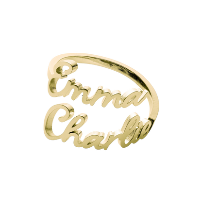 Personalized Double Name Ring