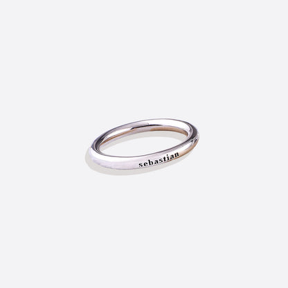 Personalized Stackable Name Ring in Silver