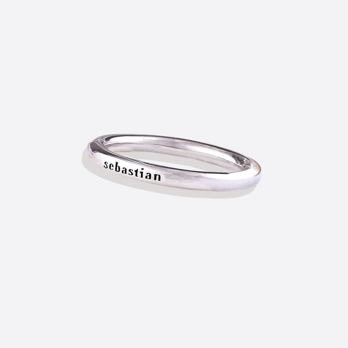 Personalized Stackable Name Ring in Silver