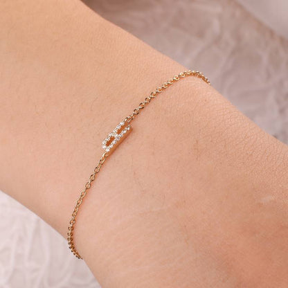 Skinny Diamond Initial Bracelet