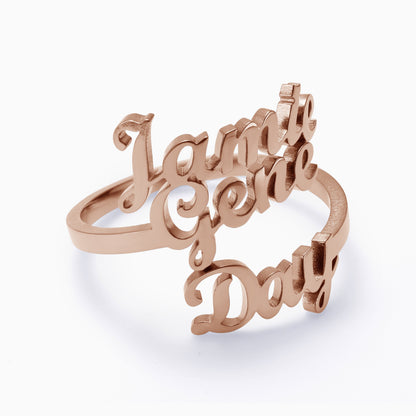 Personalized Triple Name Ring