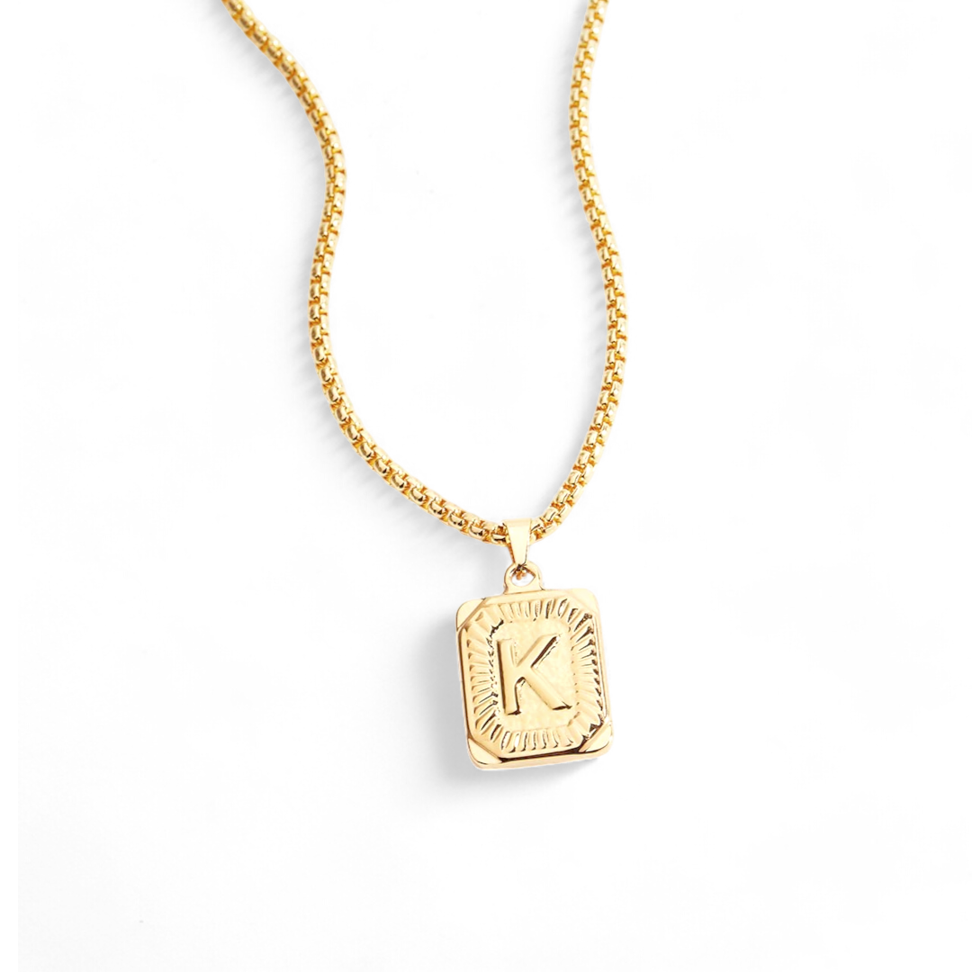 Personalized Initial Card Pendant Necklace