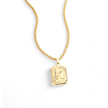 Personalized Initial Card Pendant Necklace