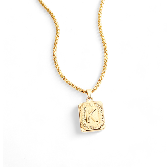 Personalized Initial Card Pendant Necklace