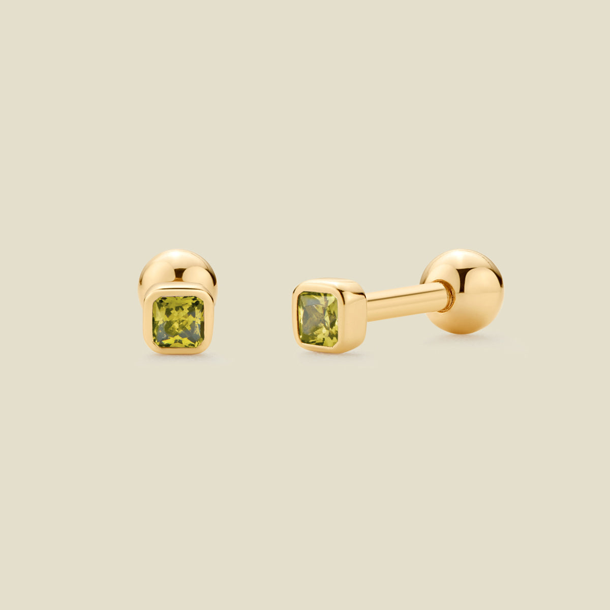 August Birthstone Stud Earrings